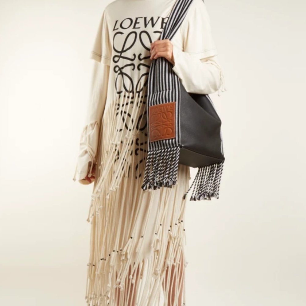 Loewe black leather tote bag